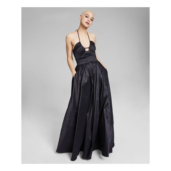 B DARLIN Dresses & Skirts - B DARLIN Womens Black Tie Taffeta Front Lined Sleeveless Gown Dress 1\2